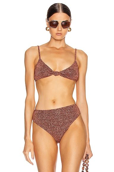 CAROLINE CONSTAS Marta Bikini Top In Bronze FWRD