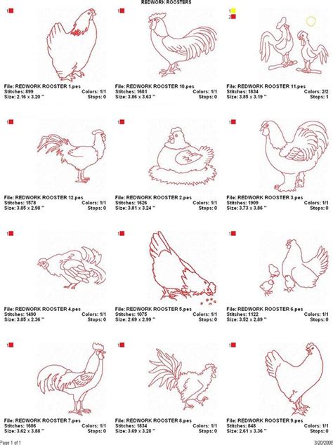 Chickens In Redwork Redwork Embroidery Redwork Patterns Redwork