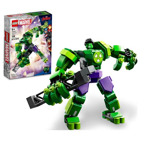 LEGO Marvel Hulk Mech Armor 76241 Posable Marvel Building Toy, Avengers ...