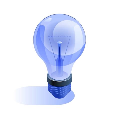 Premium Vector Blue Electrical Light Bulb Icon In Isometric View