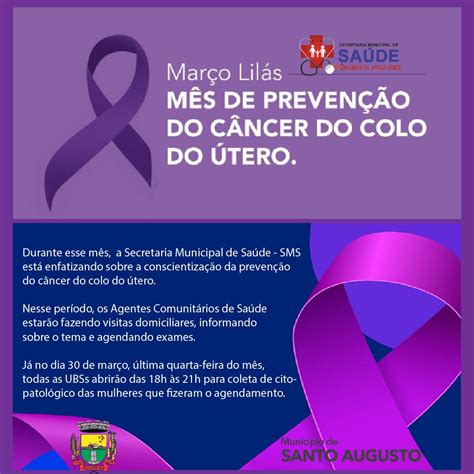 MarÇo LilÁs 💜 MÊs De PrevenÇÃo Do CÂncer Do Colo Do Útero