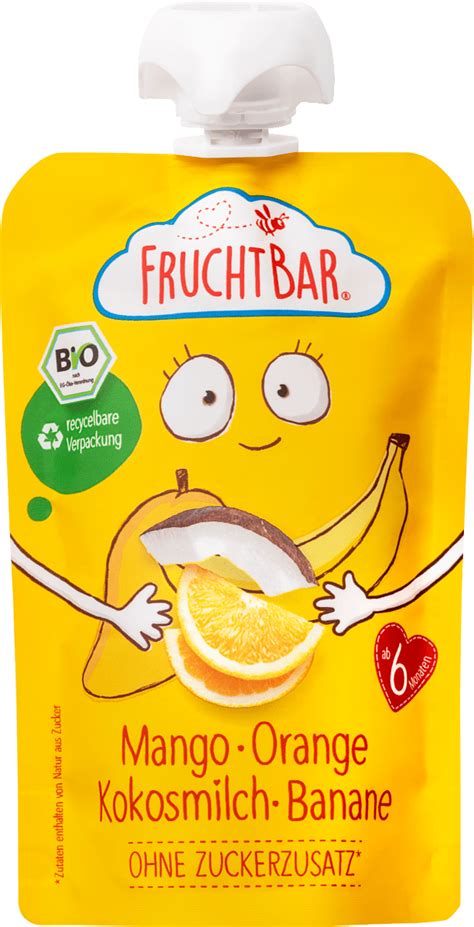 FruchtBar Quetschie Mango Orange Kokosmilch Banane Ab 6 Monaten