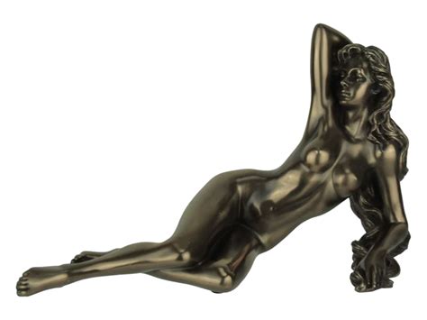 Nude Naked Female Lying Cold Cast Bronze Resin Statue Sculpture