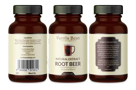 Natural Root Beer Extract 4 Fl Oz Vanilla Bean Kings