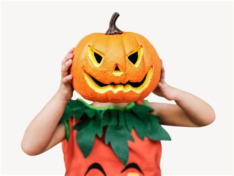 Halloween pumpkin head costume | Free Photo - rawpixel