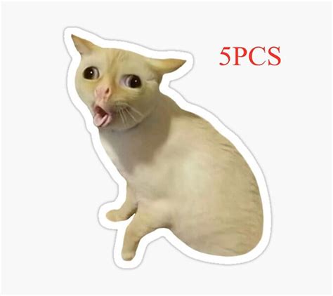 Pcs Funny Cat Meme Sticker Cat Vomit Sticker Laptop Sticker Water