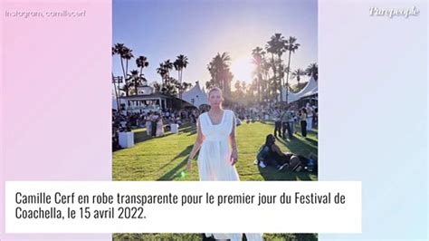 Camille Cerf Robe Transparente Et Culotte Apparente Pour Coachella