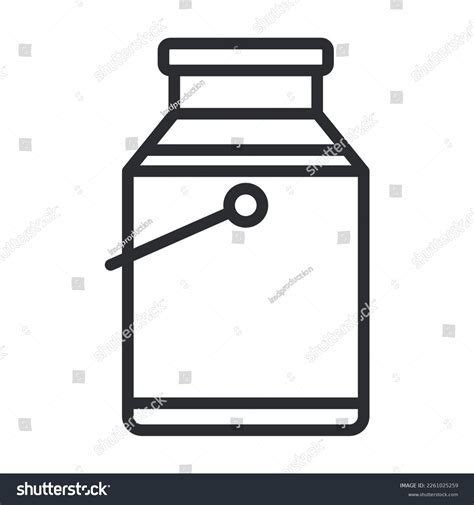 Milk Can Iron Bin Tank Outline Stock Vector Royalty Free 2261025259