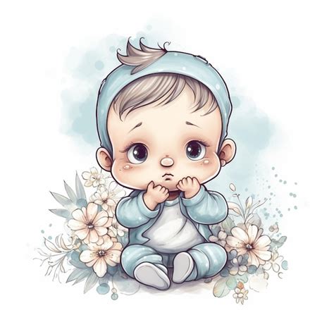 Premium Photo Watercolor Baby Boy Sublimation