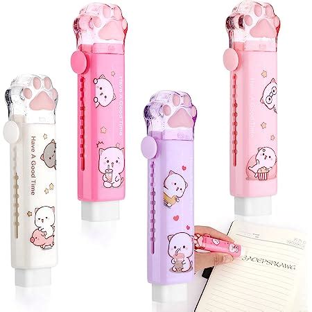 Molain Lot De Gommes Mignonnes En Forme De Patte De Chat Kawaii Pour