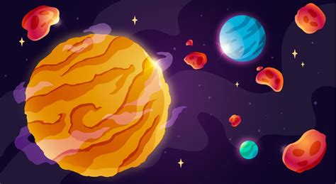 Free Vector Cartoon Galaxy Background