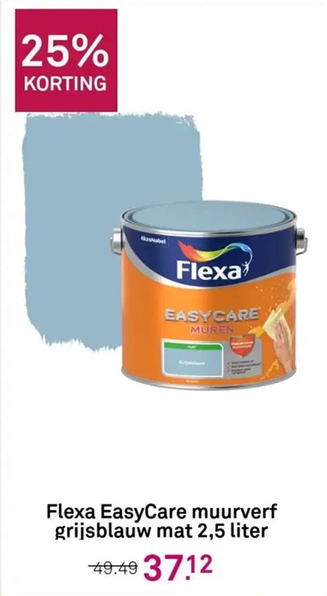 Flexa Easycare Muurverf Grijsblauw Mat Liter Aanbieding Bij Karwei