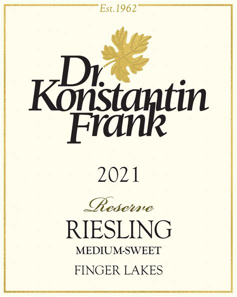 Reserve Riesling 2021 Dr Konstantin Frank Winery