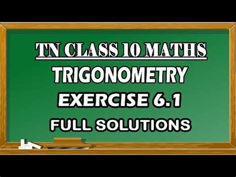 Tn Class Maths Chapter Trigonometry Exercise Full