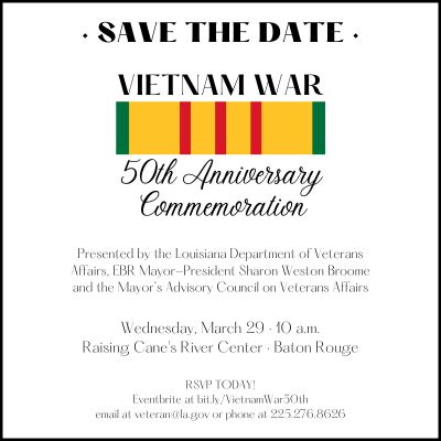 Vietnam War Th Anniversary Commemoration Louisiana Department Of