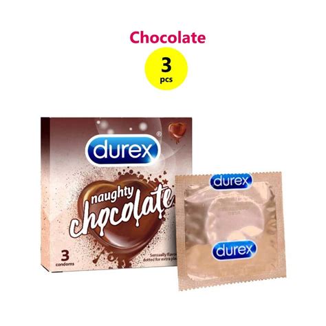 Durex Extra Thin Intense Chocolate Flavored Condom For Men 3 Count