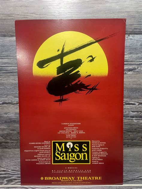 Miss Saigon Broadway Theatre Lea Salonga Broadway Window Cardposter