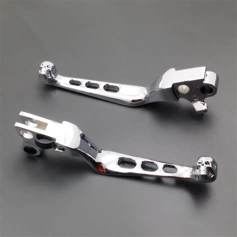 Chrome Skull Brake Clutch Lever For Harley Xl Softail Dyna