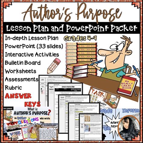 Author S Purpose Lesson Plan And PowerPoint PACKET Print And Digital