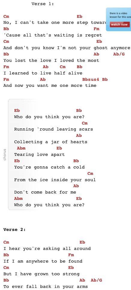 Jar Of Hearts Guitar Chords