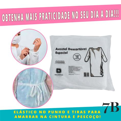 Avental Capote Descart Vel Manga Longa Descarpack Anvisa