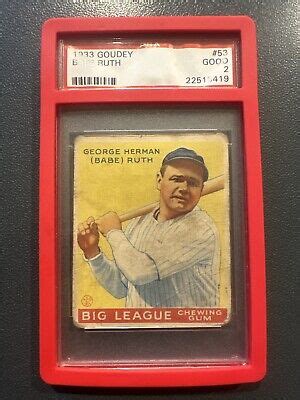 Babe Ruth 1933 Goudey 53 Yankees MLB HOF Centered PSA 2 EBay