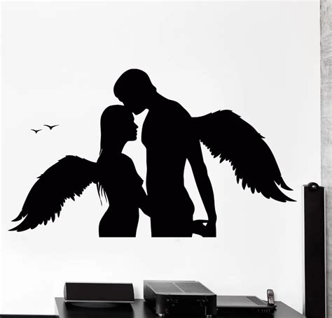 Loving Romantic Los Angeles Couple Hugging Vinyl Wall Stickers Wall