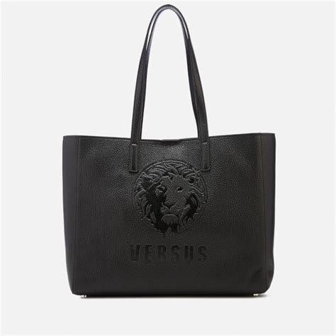 Versus Versace Womens Lion Embossed Tote Bag Black