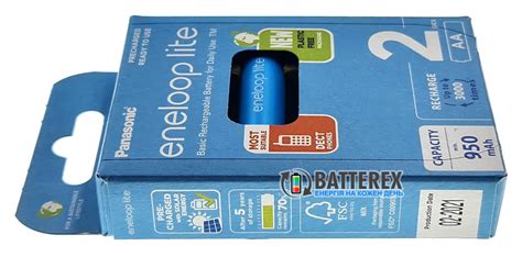 AA Panasonic Eneloop Lite 1000mah BK 3LCCE 2BE EcoBox 2 аккумулятора