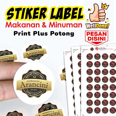 Jual Cetak Stiker Label Produk Kemasan Makanan Minuman Sticker Kue