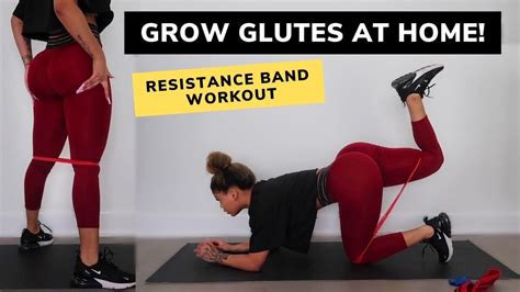 Easily Grow Your Your Glutes At Home Resistance Band Workout Youtube