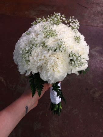 White Carnation Prom Handtied Bouquet FHF-P70 Pick up only in Elkton, MD - FAIR HILL FLORIST