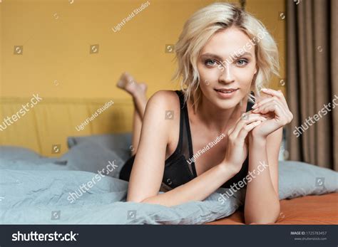 Pretty Blonde Woman Underwear Lying Bed Stock Photo 1725783457 Shutterstock