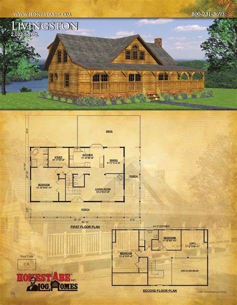 Honest Abe Log Homes Floor Plan Catalog Log Home Floor Plans Cabin