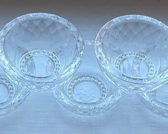 Vintage Collectible Art Deco Round Elegant Cut Glass Crystal Individual