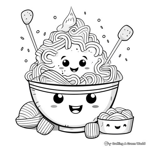 Noodle Coloring Pages - Free & Printable!