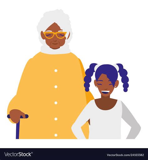 Black Grandmother With Granddaughter Royalty Free Vector