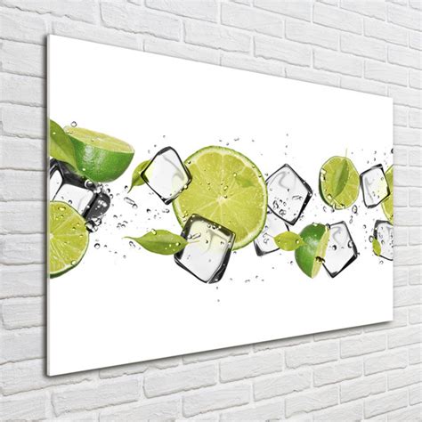 Ebern Designs Glasbild Limette Mit Eis Wayfair De