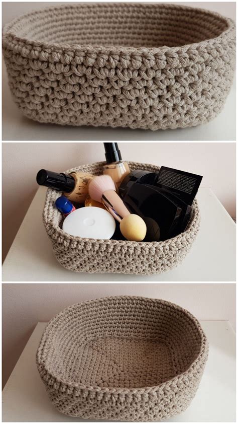 Free Crochet Pattern Square Basket For Beginners Crochet Basket