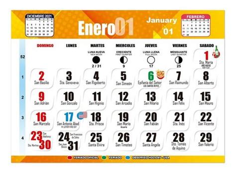 Santoral Mensual Calendario Pdf Png No Editable