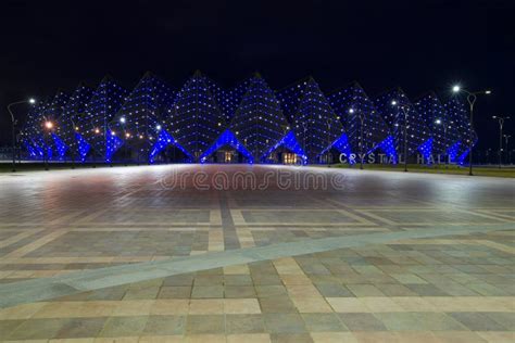 The Sports and Concert Complex `Baku Crystal Hall` in Night ...