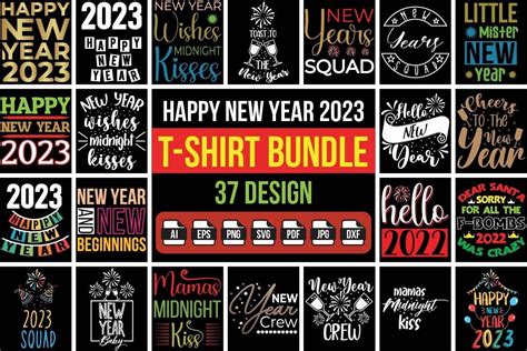 New Year 2023 T-Shirt Design Bundle Bundle · Creative Fabrica