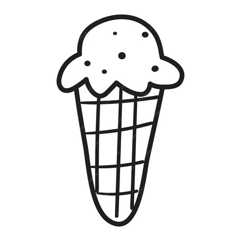 Premium Vector Ice Cream Cone Outline Isolated Icon Vector Illustration On White Background