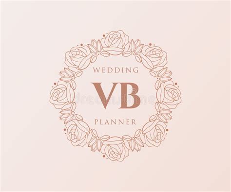 Vb Initials Letter Wedding Monogram Logos Collection Hand Drawn Modern