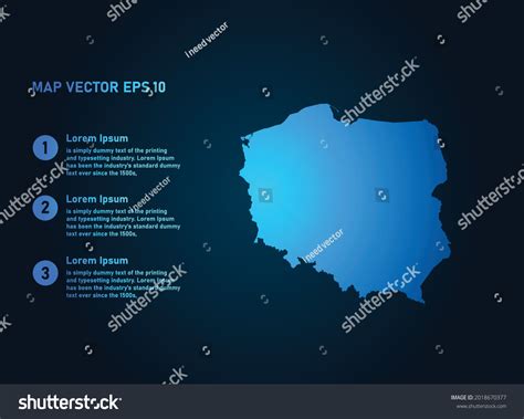 Poland Map Infographic Style On Dark Stock Vector Royalty Free