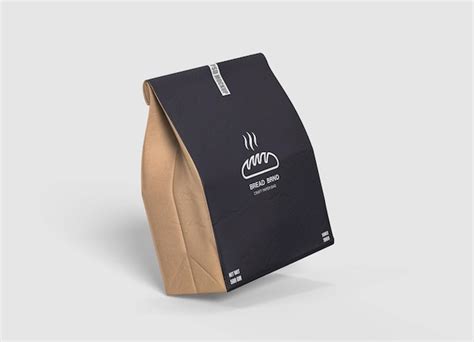 Premium PSD Kraft Paper Bag Mockup For Bread