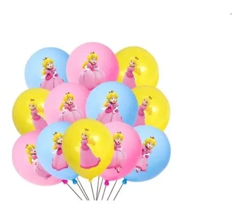 Pack Globos Princesa Peach Cumplea Os Mario Bros Cotillon Cuotas