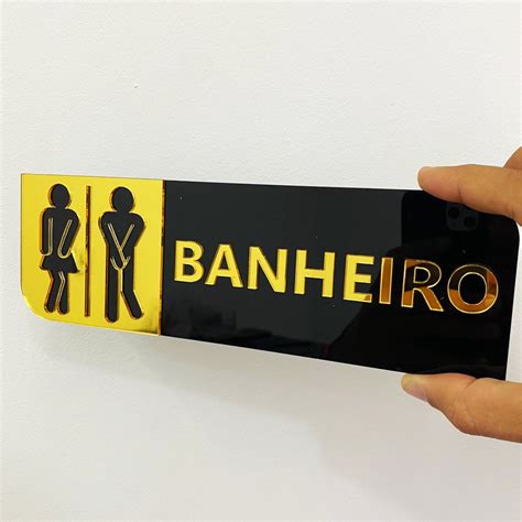 Placa Sinaliza O Banheiro Em Acr Lico Elo Produtos Especiais