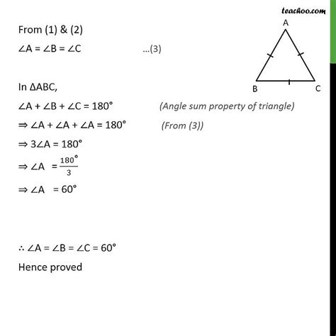 Ex Show That Angles Of Equilateral Triangle Are