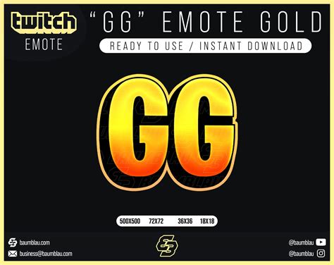 GG Emote Twitch Emote Instant Download - Etsy